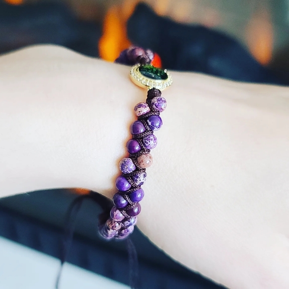 Impression Jasper shamballa bracelet - Picture 4 of 4